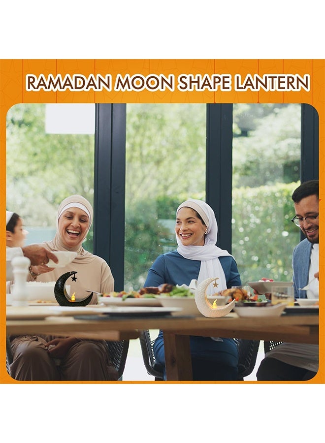Ramadan Mubarak Flameless LED Candles Lights, Candle Star Moon Lamp, LED Ramadan Night Light for Home Table, Party Ramadan Tabletop Decorations, Black - Image 4